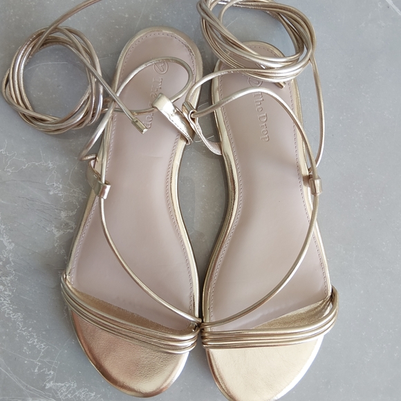 The Drop Gold Strappy Sandals - Picture 2 of 4